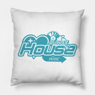 HOUSE MUSIC  - I Love House Music Y2K (blue) Pillow