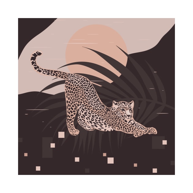 Nomade Night / Cheetah and Palm Leaf by matise