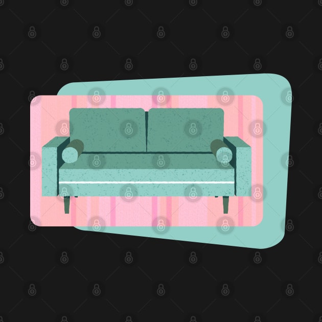 Mid Century Mod - Mod Furniture Design -- Sofa by TJWDraws