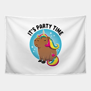 It's party time Capybara Unicorn Tapestry