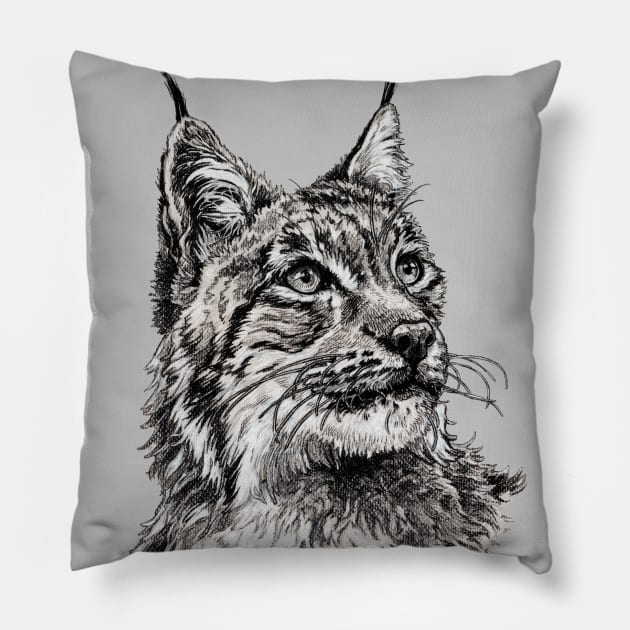 Lynx head Pillow by SakalDesign