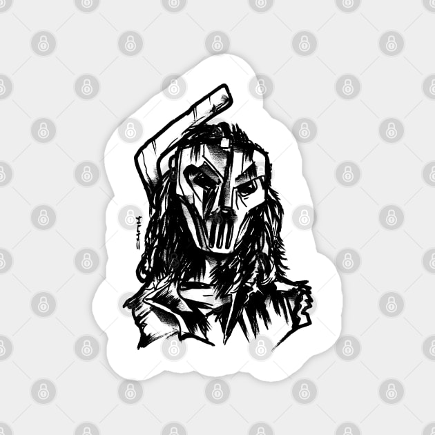 Casey Jones Hockey Mask Original TMNT Magnet by sketchnkustom