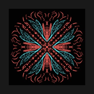 Mandala Blue and Red T-Shirt