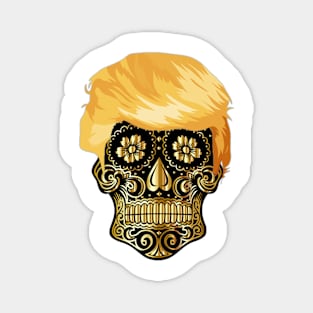 Trump Golden Sugar Skull Magnet