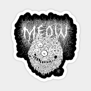 Meow - White Logo Magnet