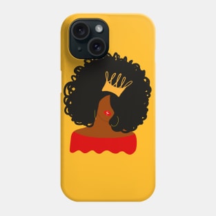 Black Queen With Gold Crown Phone Case