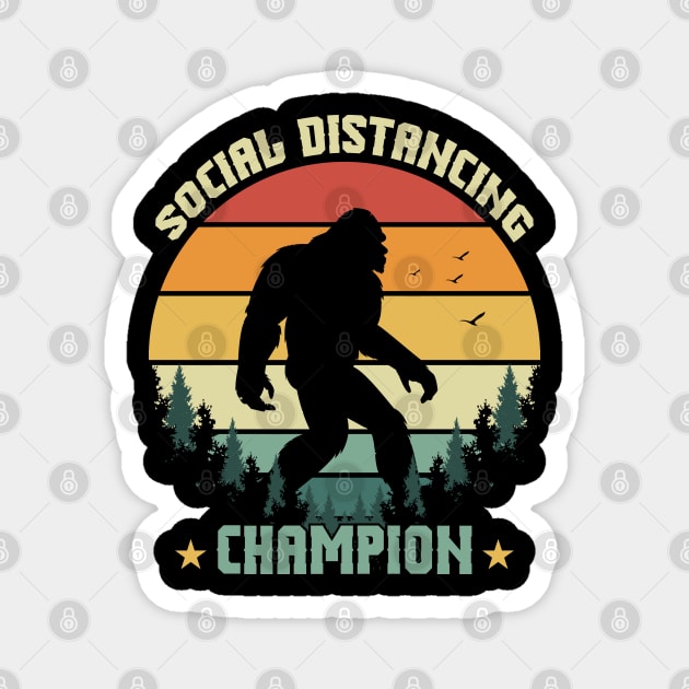 bigfoot social distancing champion Magnet by Tesszero