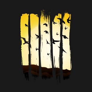 Silhouette of flying birds T-Shirt