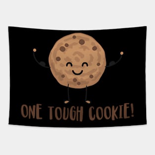 One Tough Cookie Chocolate Chip Cookie With Muscles Tapestry