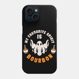 my favorite spirit is bourbon funny halloween drinking design for bourbon lovers and people who love to drink Phone Case