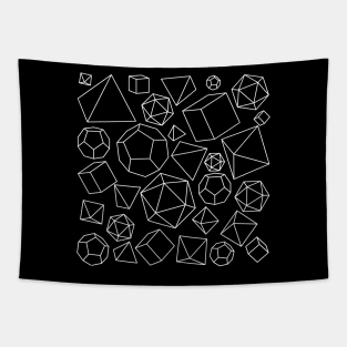 Platonic Solids (White) Tapestry