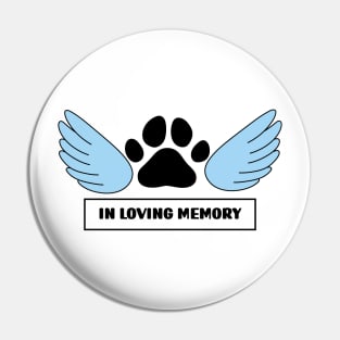 Paw print with angel wings Pin