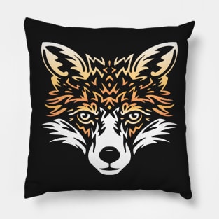 Tribal Tattoo Style Fox Pillow