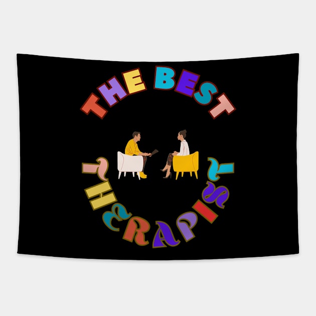 The Best Therapist Therapy Healing Appreciation Tapestry by Jo3Designs