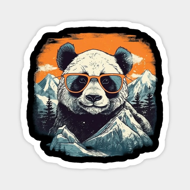 Panda bear in mountain Magnet by GreenMary Design