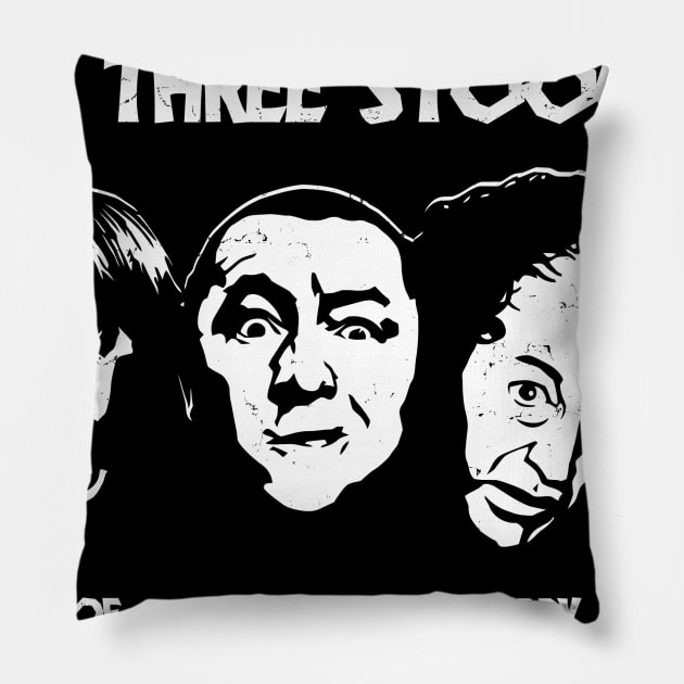 They are the amazing Three Stooges. Moe, Curly and Larry. Pillow by DaveLeonardo