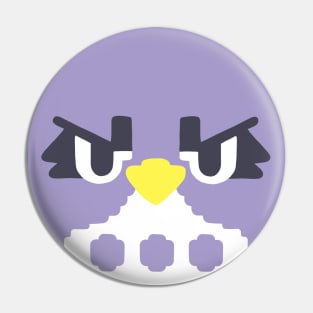 Grumpy Owl Face Mask Pin