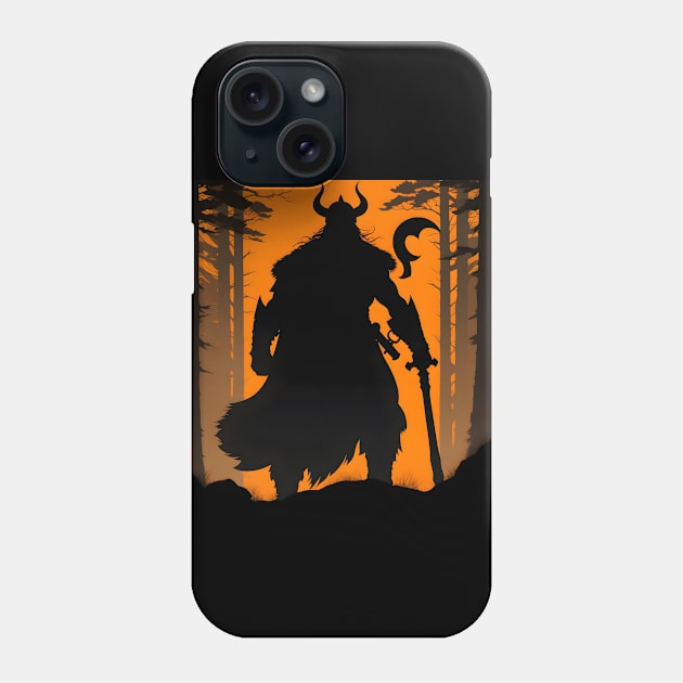 Viking in the Nordic forest Phone Case by Spaceboyishere