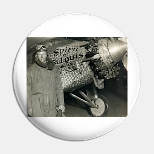 Lindbergh with his airplane, 1928 (H412/0396) Pin