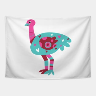 Cute Ostrich Cartoon Tapestry