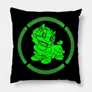 Green Chinese Dragon Pillow