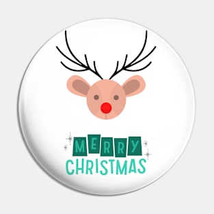 Merry Christmas Deer white Pin