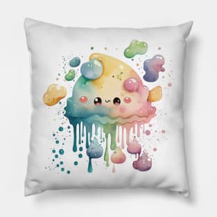 Kawaii Water Color Paint Drop Pillow