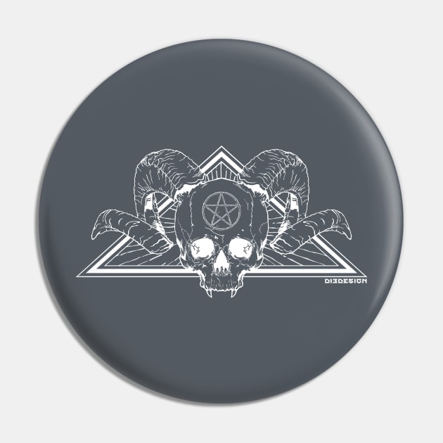 Skull of the Devourer - White Line Variant Pin by d13design