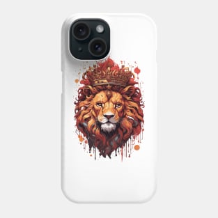 Lion with a king crown art Phone Case