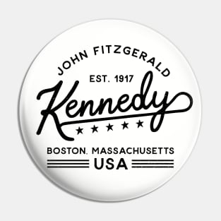 JFK Vintage Script Black Pin