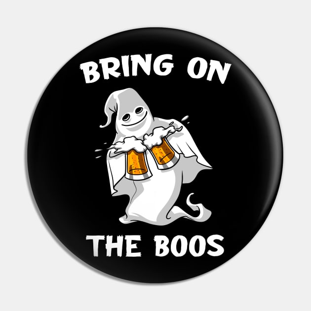 Ghost Beer Halloween Bring On The Boos Pin by underheaven