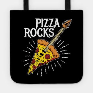 Pizza Guitar - Funny Pizza Rocks Guitar Tote