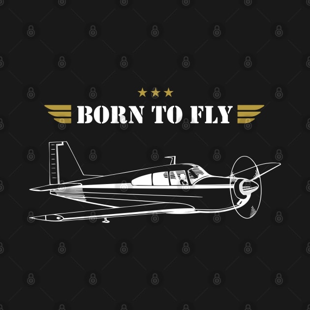 BORN TO FLY Plane Pilot - single airplane by Pannolinno