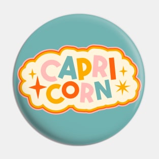 Retro Capricorn Horoscope Sign // Vintage Capricorn Zodiac Sign Pin