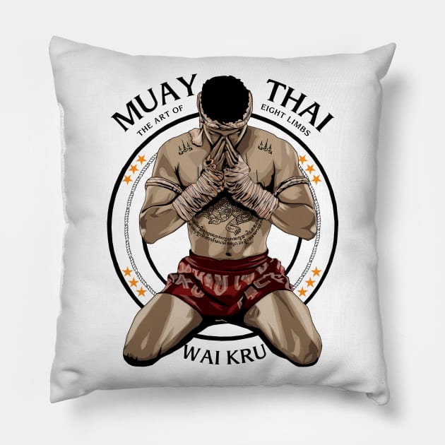 Muay Thai Wai Kru Pillow by KewaleeTee