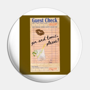 Gin and Tonic Y2k Pink Guest Check Print Pin