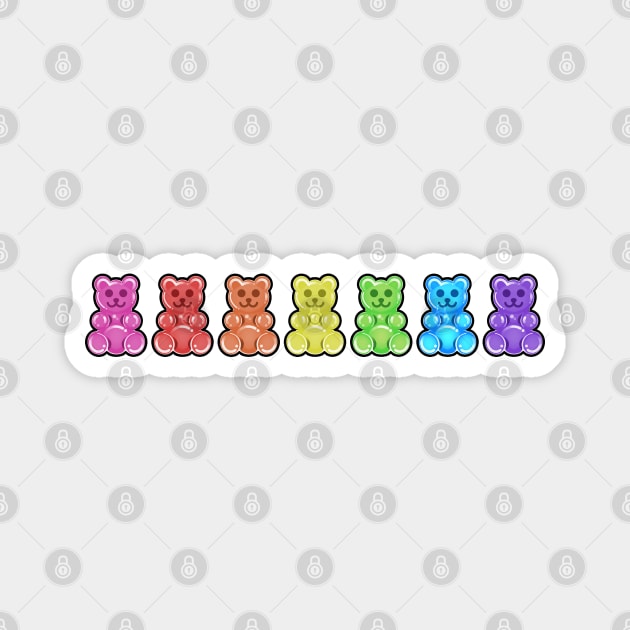 Rainbow Gummy Bears Magnet by lulubee