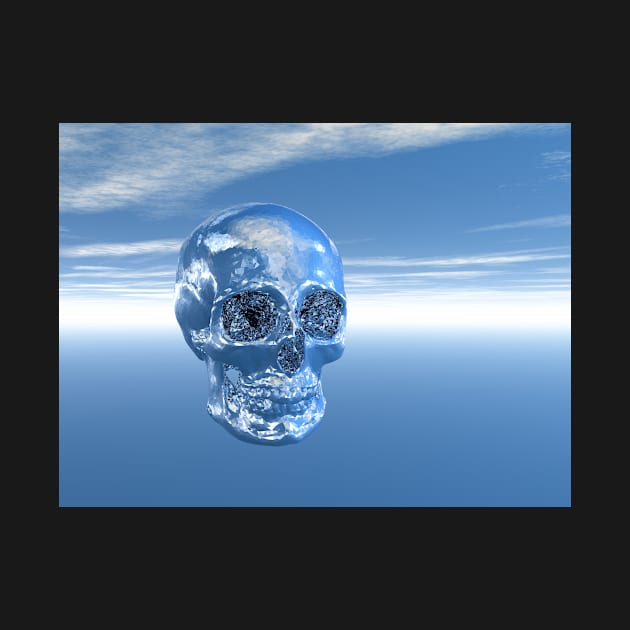 Blue Real Human Skull in 3D by sciencenotes