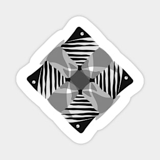 Black white rhombus Magnet