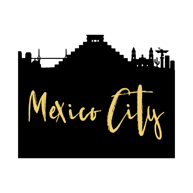 MEXICO CITY MEXICO DESIGNER SILHOUETTE SKYLINE ART by deificusArt