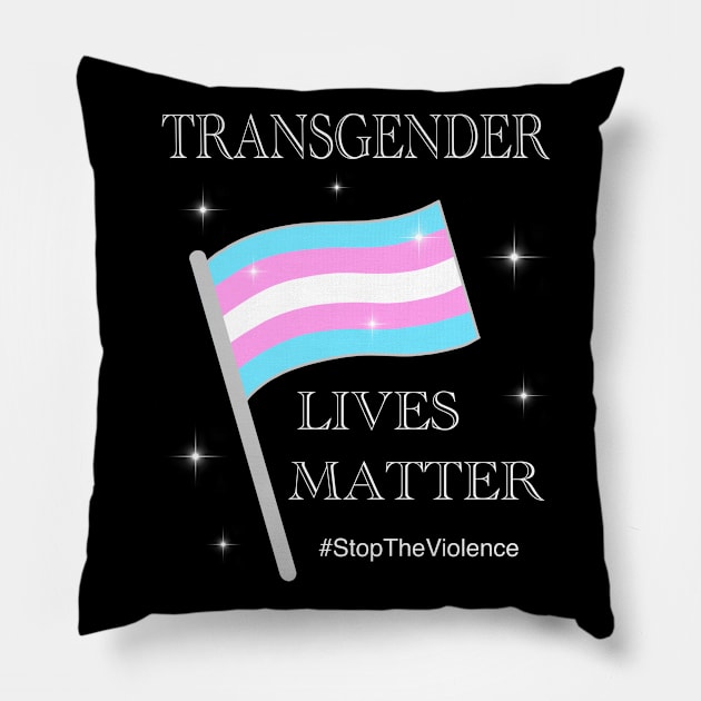 Trans Lives Matter Flag Pillow by Helena Morpho 