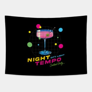 Night Tempo City Light Cocktail Party Tapestry