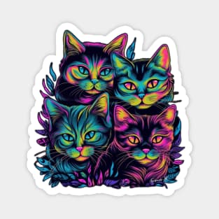 Colorful melting Cat with UV color designe #2 Magnet