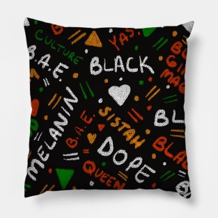 Dope Melanin Black Girl Magic Pattern Pillow