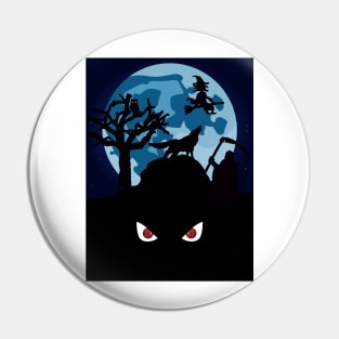 Halloween Full Moon Night Pin