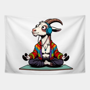 Funny goat yoga Tapestry