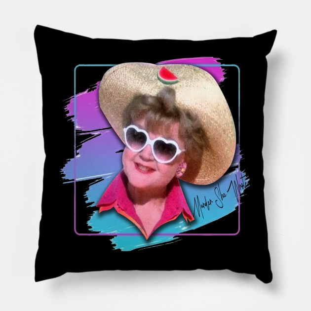Jessica Fletcher- Retro Brush Paint Special Edition Pillow by Hursed