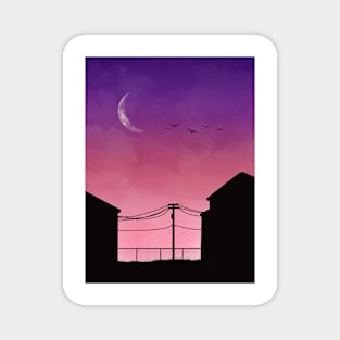 Nighttime cityscape Magnet