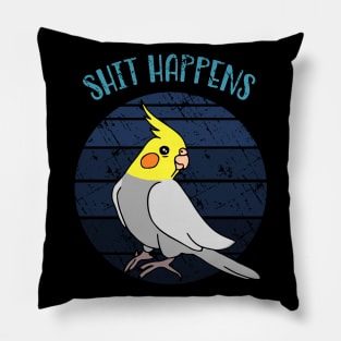 shit happens - aesthetic cockatiel doodle Pillow