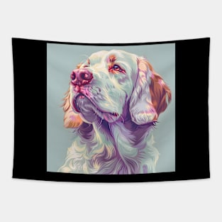 Clumber Spaniel in 80's Tapestry